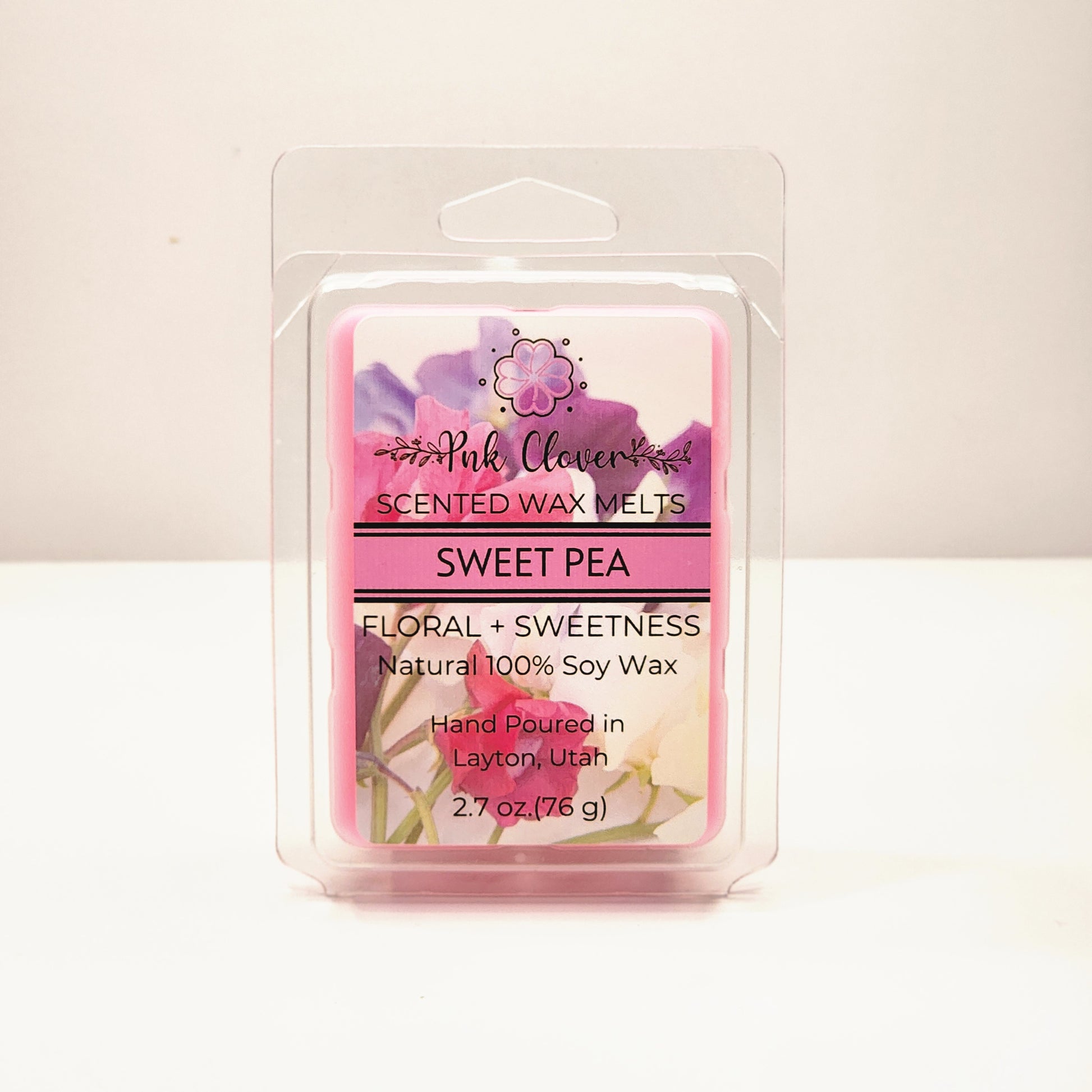 Sweet Pea - Wax Melt by Pnk Clover | Sweet Pea Wax Melts | Floral and Fruity Fragrance | Natural Soy Wax