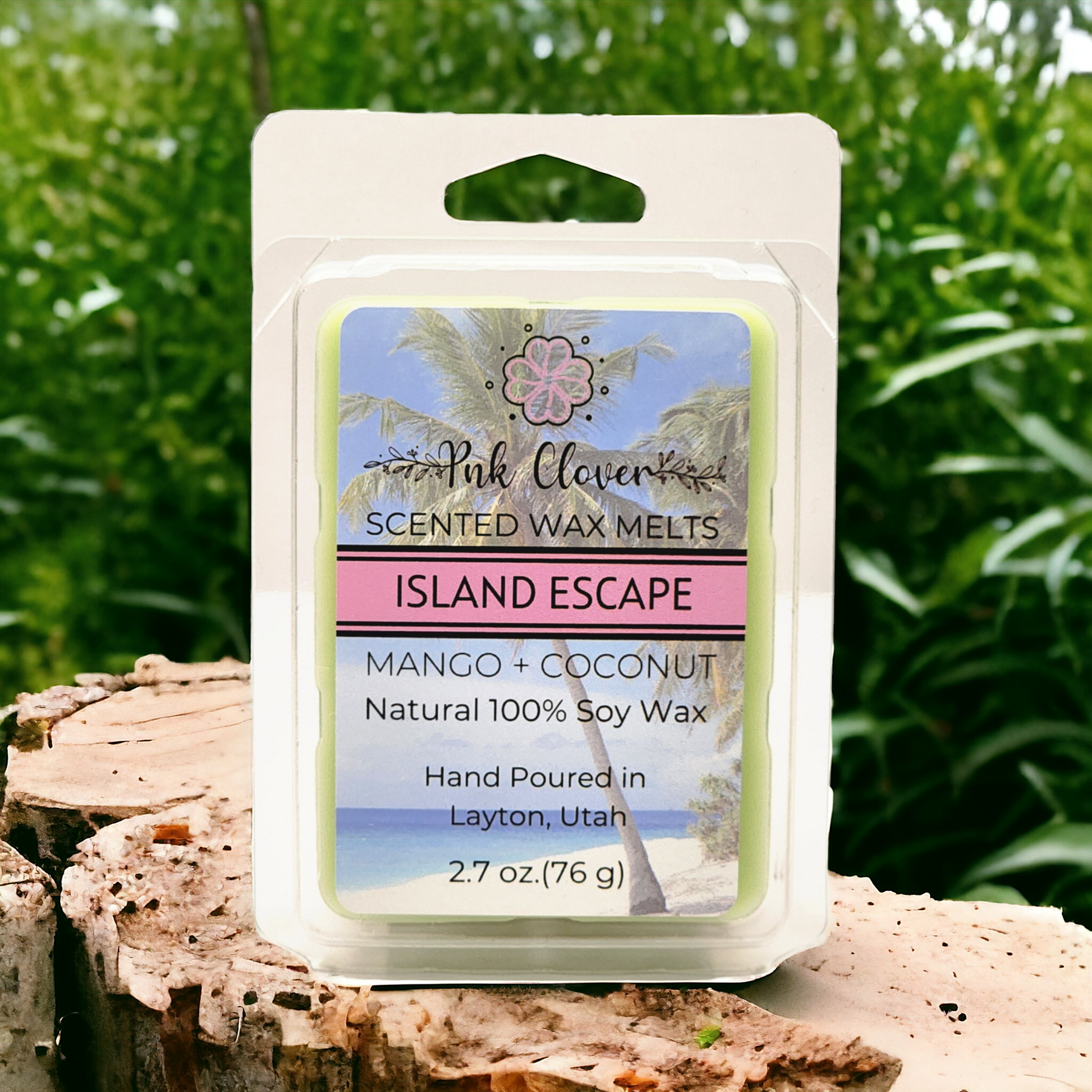 Island Escape - Wax Melt by Pnk Clover | Island Escape Wax Melts | Tropical Paradise | Mango & Coconut Scent