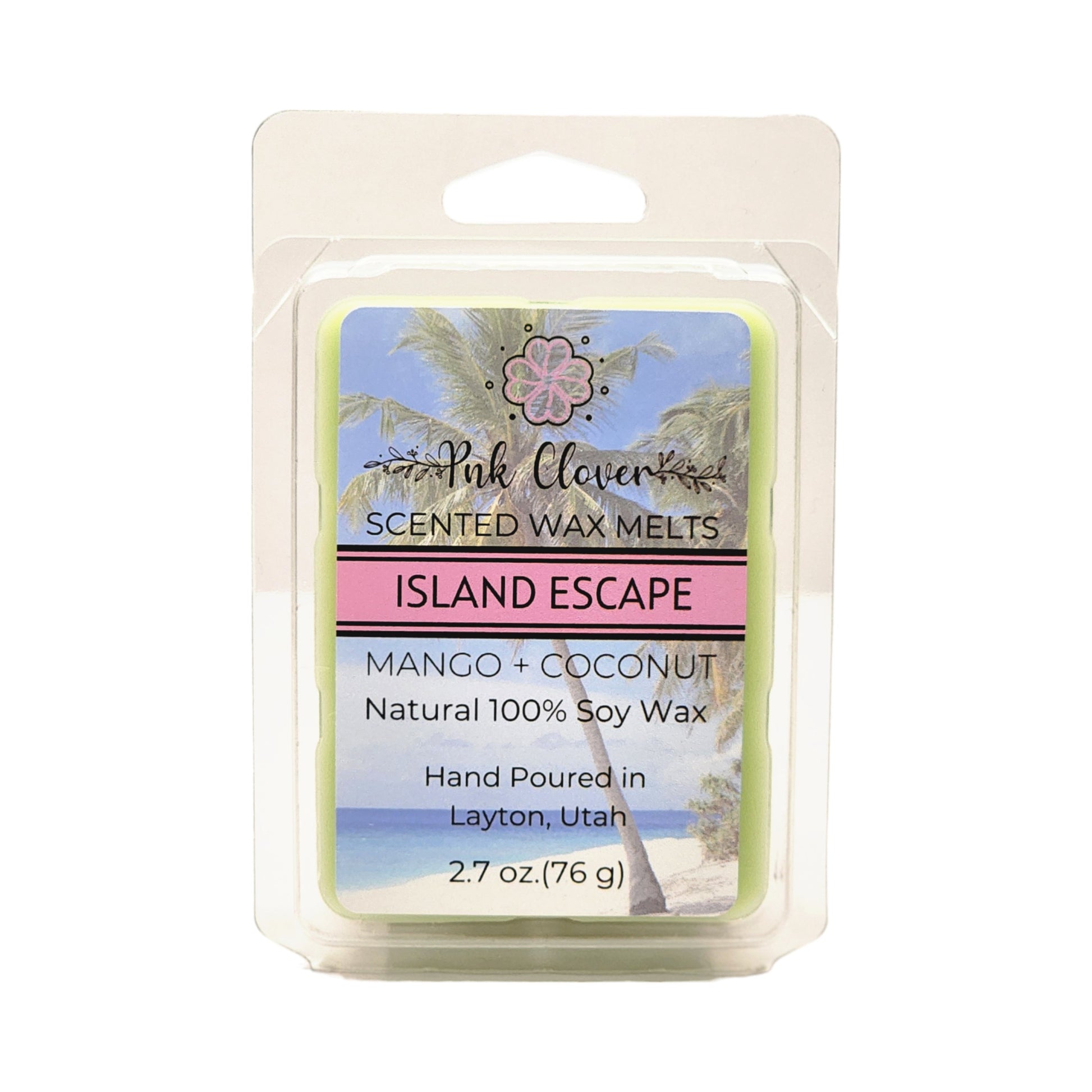 Island Escape - Wax Melt by Pnk Clover | Island Escape Wax Melts | Tropical Paradise | Mango & Coconut Scent