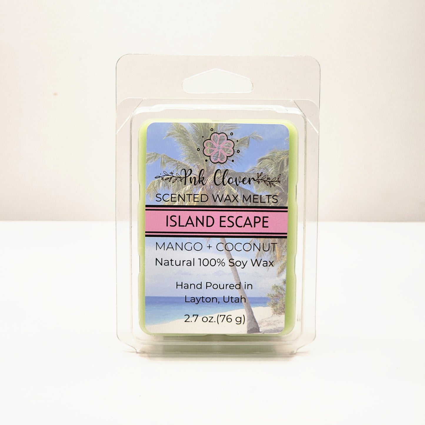 Island Escape - Wax Melt by Pnk Clover | Island Escape Wax Melts | Tropical Paradise | Mango & Coconut Scent
