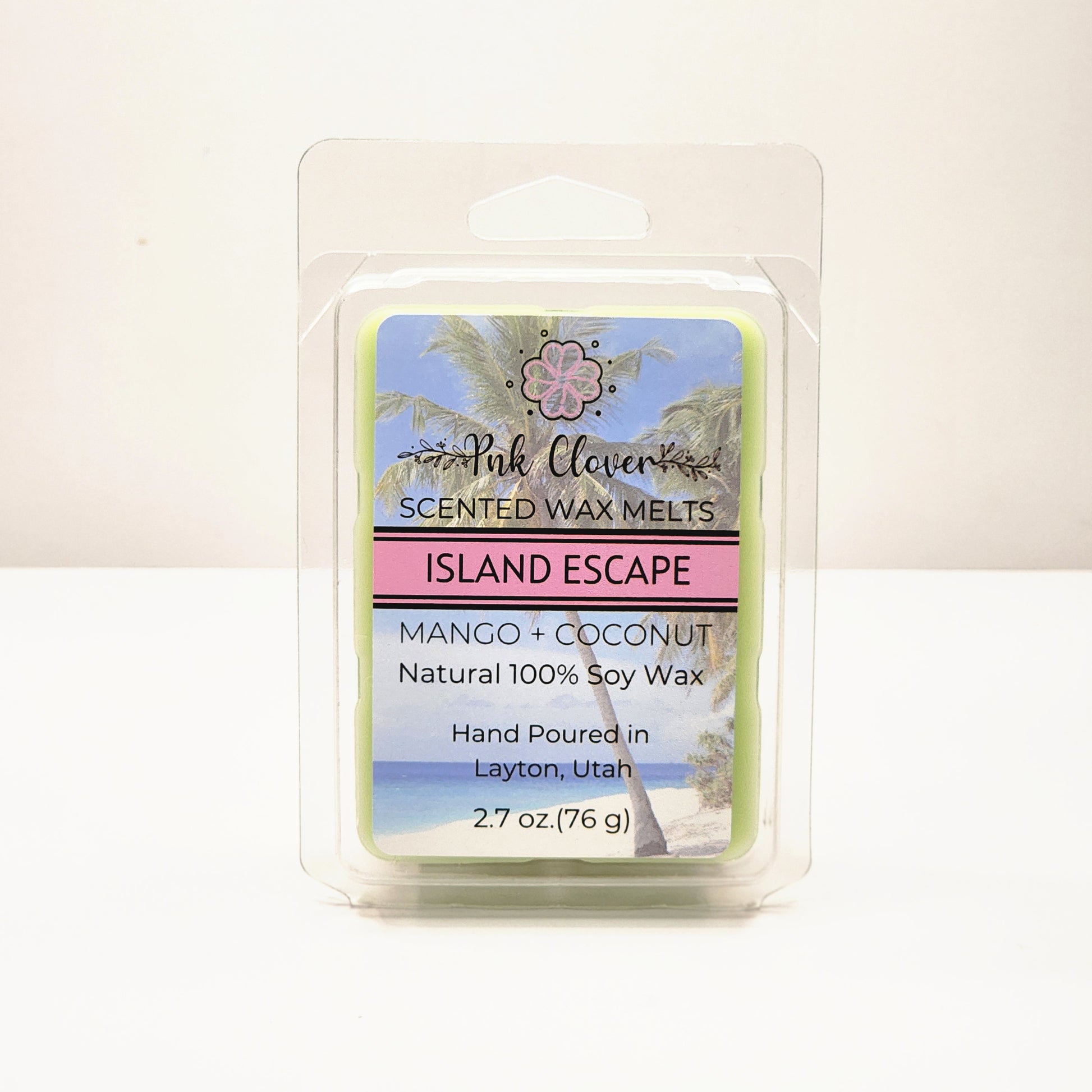 Island Escape - Wax Melt by Pnk Clover | Island Escape Wax Melts | Tropical Paradise | Mango & Coconut Scent