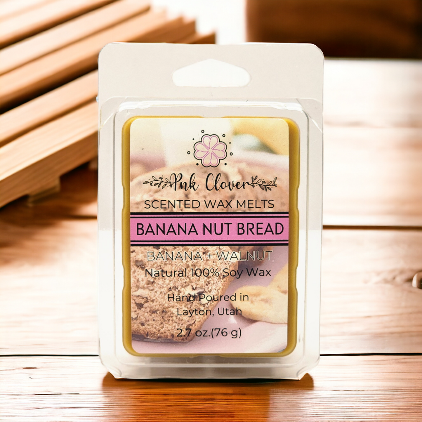 Banana Nut Bread - Wax Melt by Pnk Clover | Banana Nut Bread Wax Melts | Warm Baked Banana Bread Scent | Soy Wax