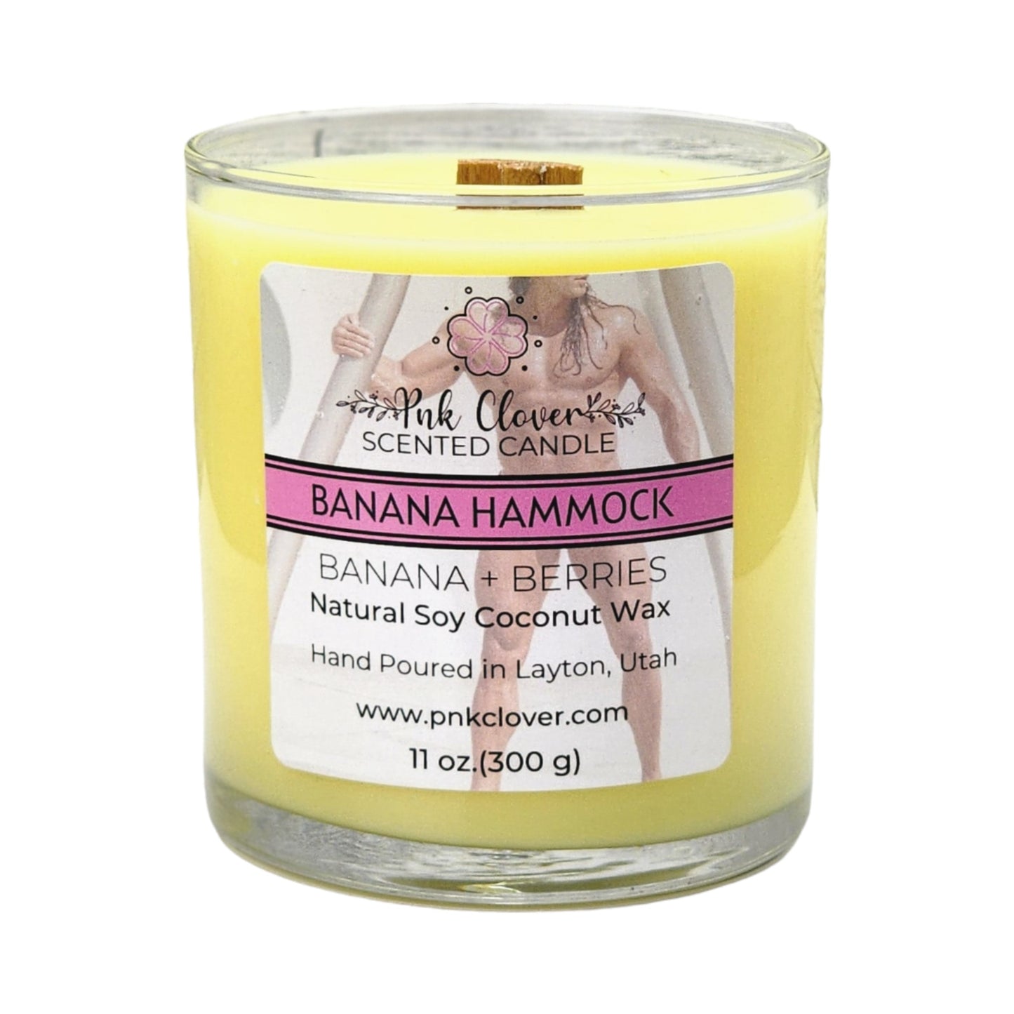 Banana Hammock - Candles by Pnk Clover | Banana Hammock Scented Candle | 11oz Glass Jar - Pnk Clover