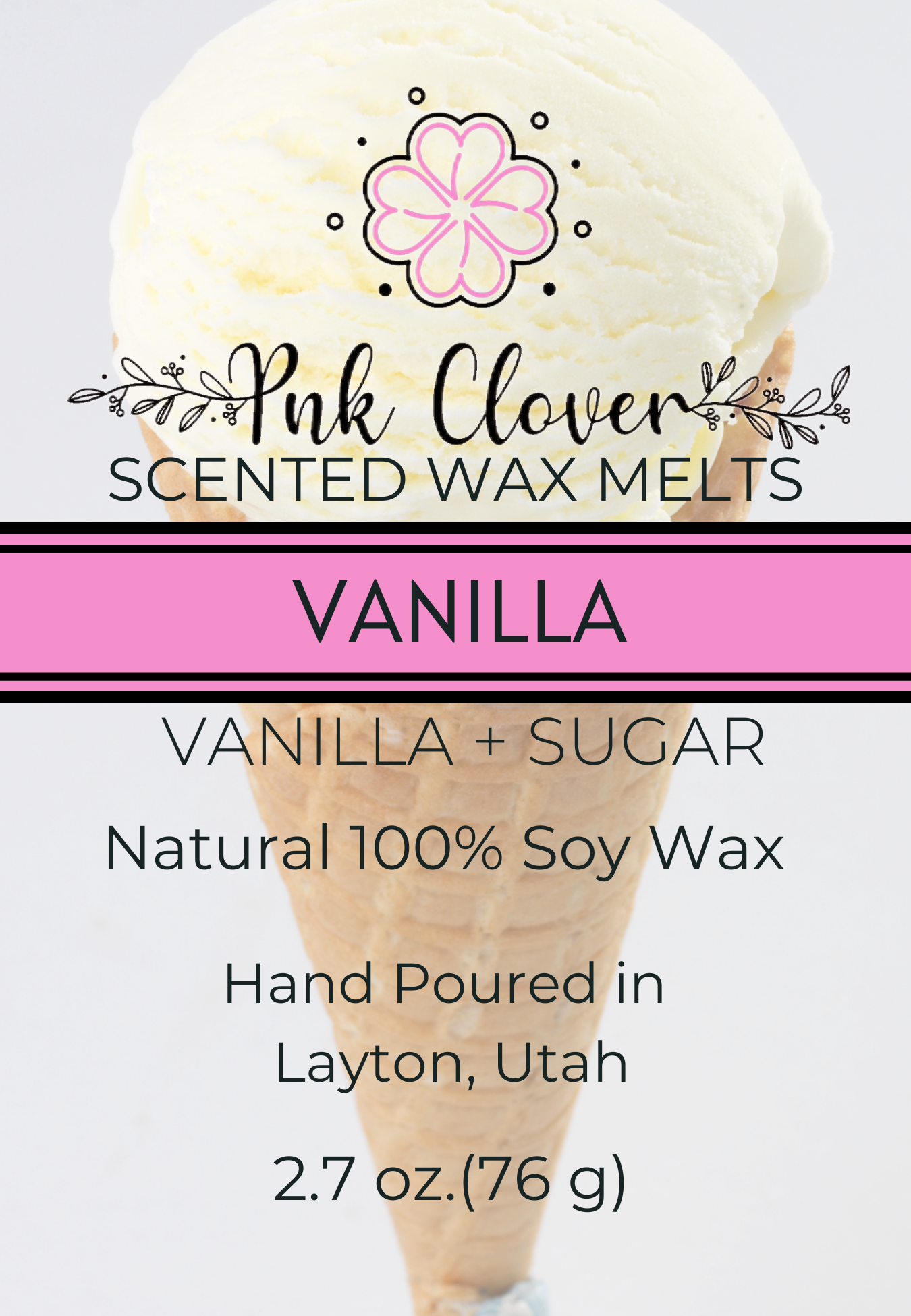 Vanilla - Wax Melt by Pnk Clover | Get Cozy with Our Vanilla Soy Wax Melt