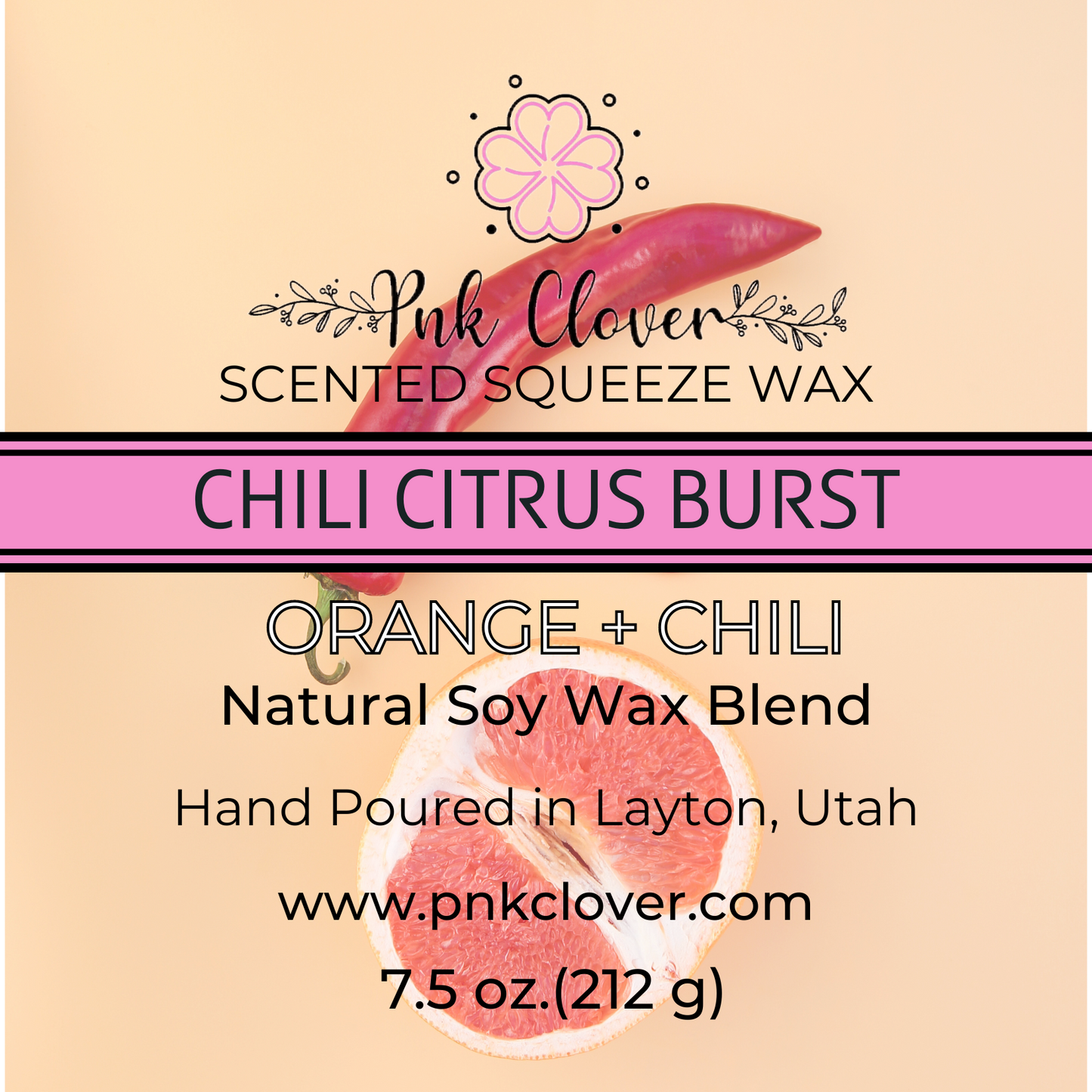 Chili Citrus Burst - Squeeze Wax by Pnk Clover | Chili Citrus Burst Scented Squeeze Wax | Orange & Chili - Pnk Clover