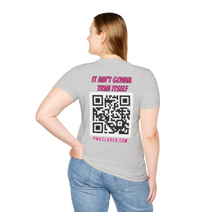 Hub Style (Front) QR Code (Back) - Unisex Softstyle T-Shirt - T-Shirt by Printify | Hub Style (Front) QR Code (Back) - Unisex Softstyle T-Shirt