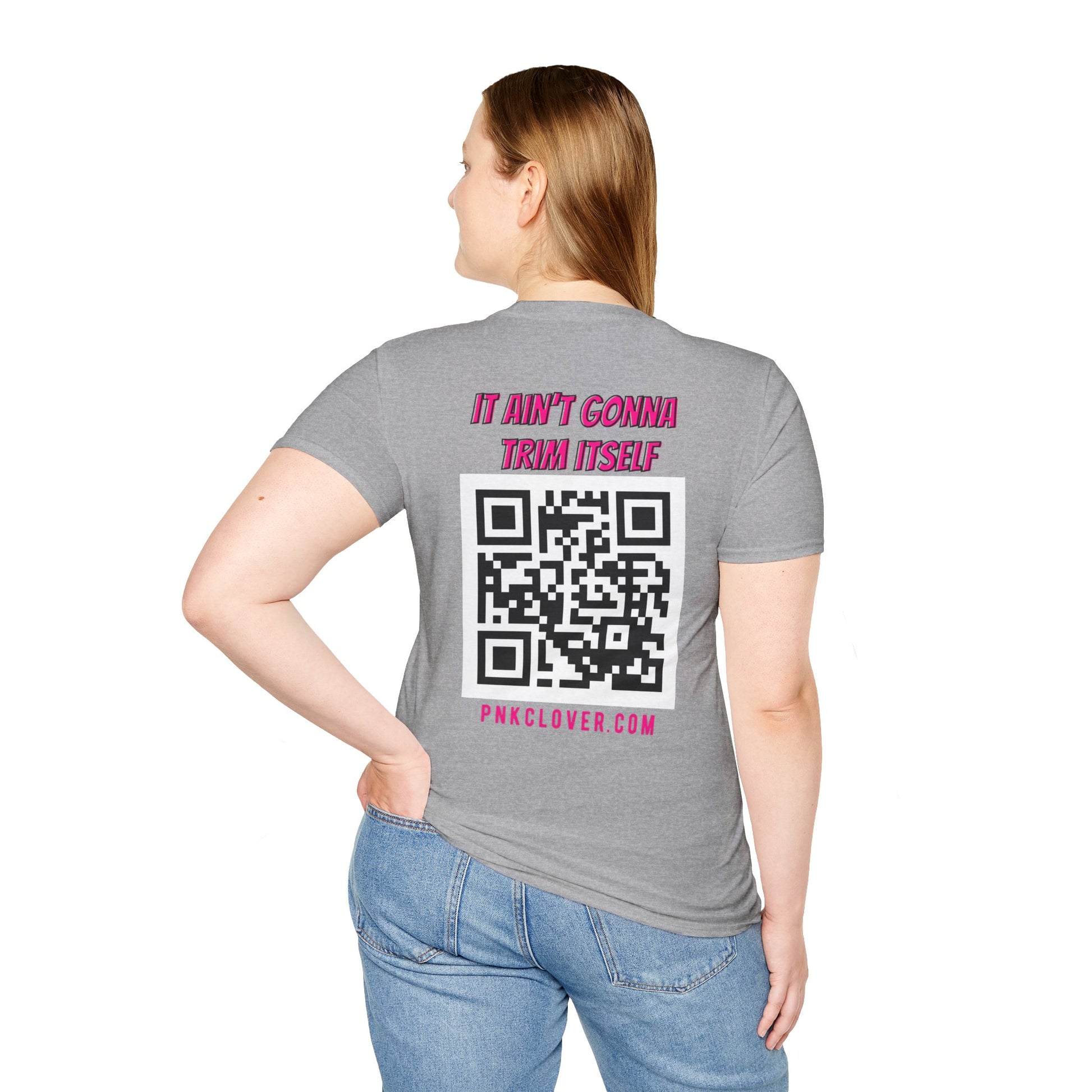 Hub Style (Front) QR Code (Back) - Unisex Softstyle T-Shirt - T-Shirt by Printify | Hub Style (Front) QR Code (Back) - Unisex Softstyle T-Shirt