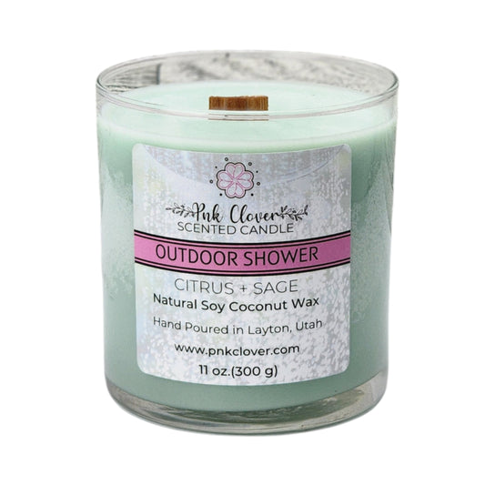 Outdoor Shower - Candles by Pnk Clover | Outdoor Shower Scented Candle | Bring the Outdoors Indoors - 11oz - Pnk Clover