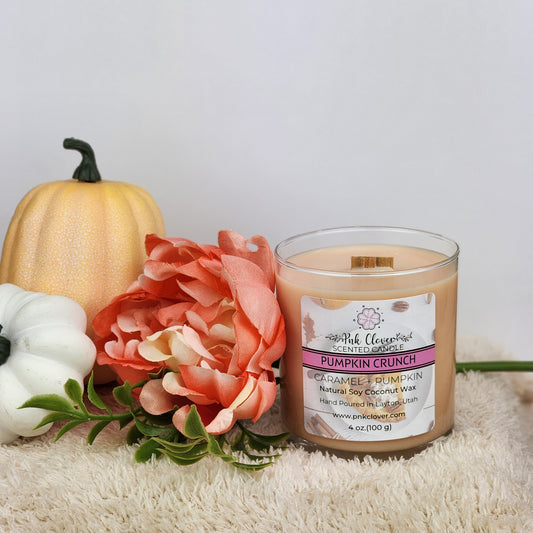 Pumpkin Crunch - Candles by Pnk Clover | Pumpkin Crunch Scented Candle | Satisfy Your Sweet Tooth - 11oz Soy Coconut Wax - Pnk Clover