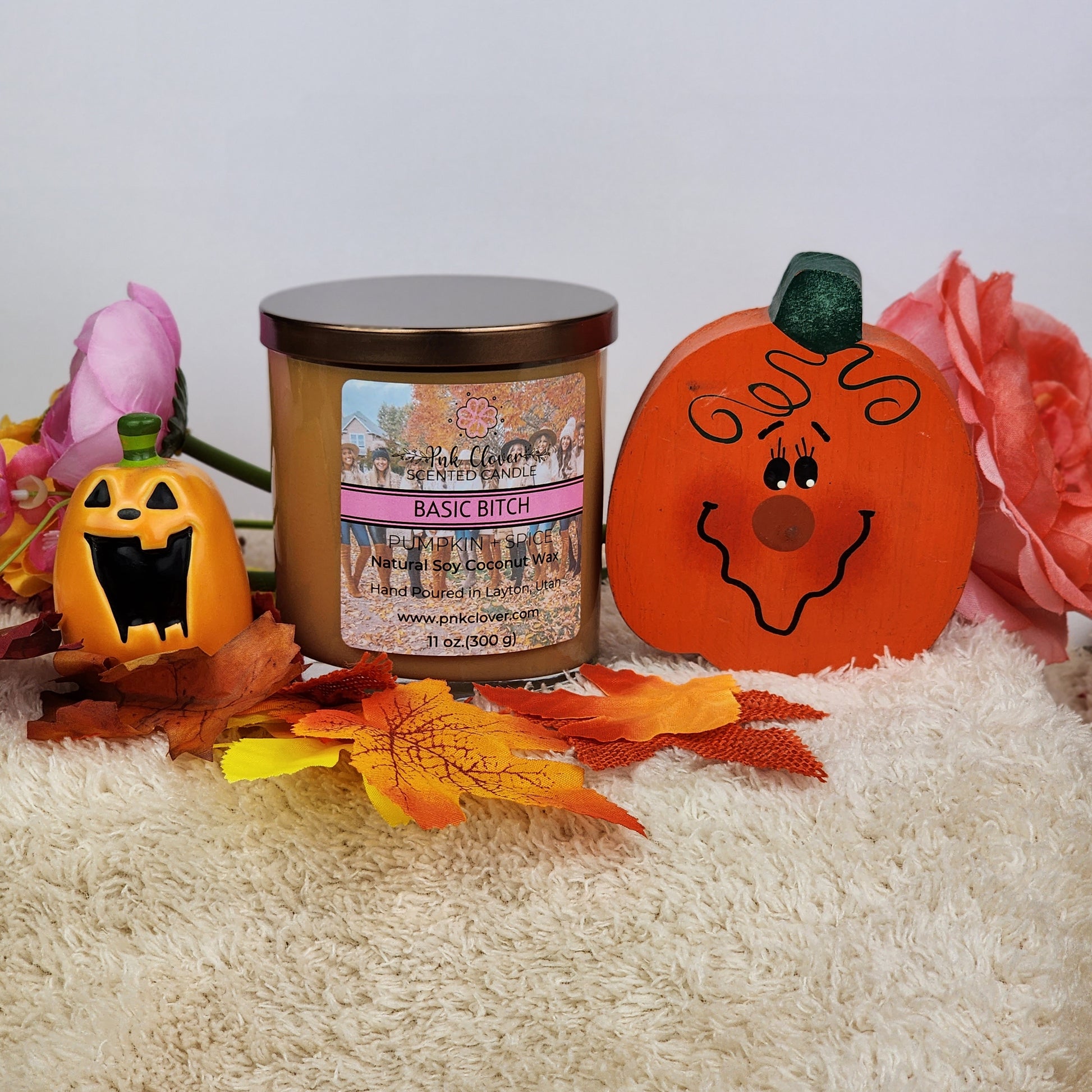 Basic Bitch - Candles by Pnk Clover | Basic Bitch | Pumpkin Spice Scented Candle | 11oz Soy Coconut Wax