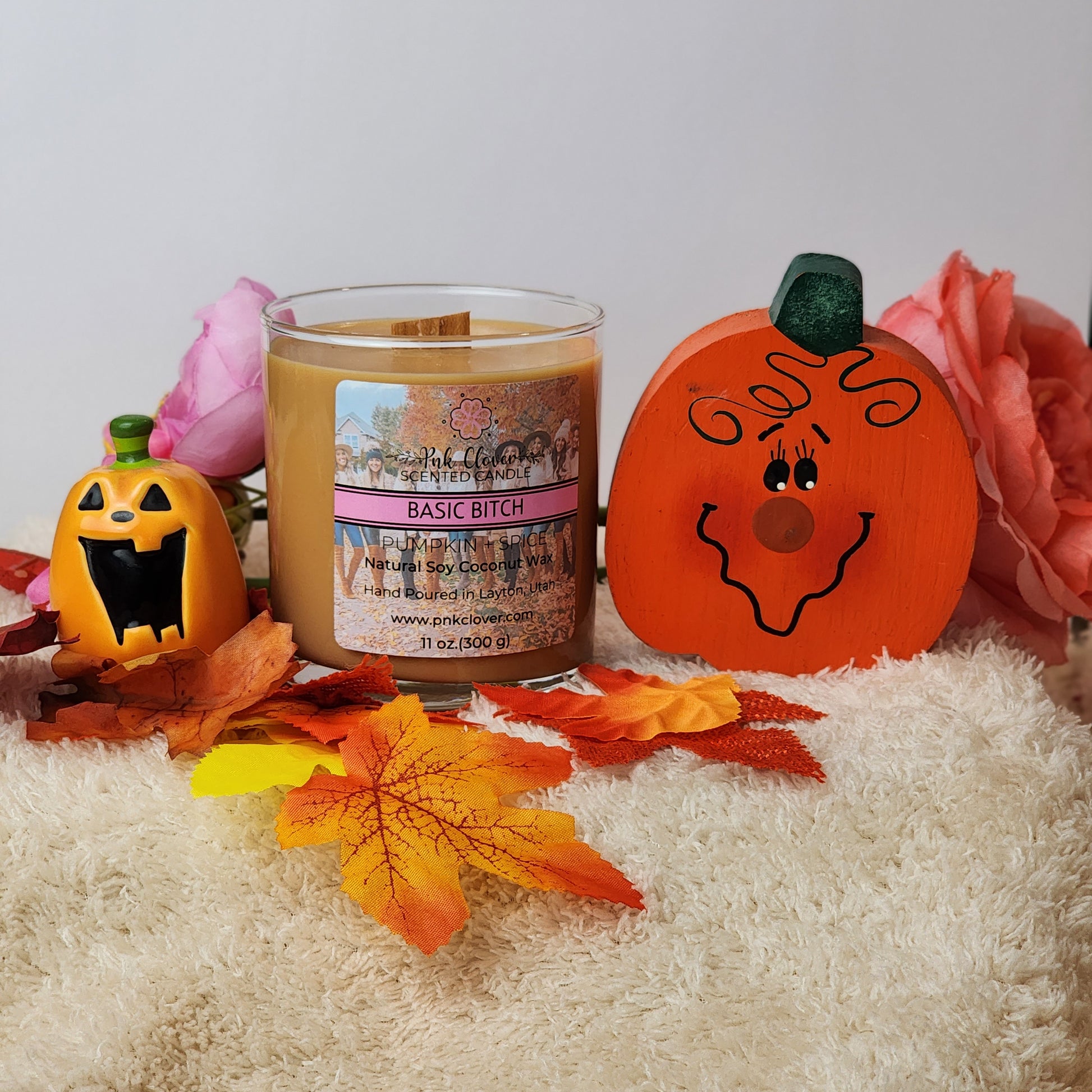 Basic Bitch - Candles by Pnk Clover | Basic Bitch | Pumpkin Spice Scented Candle | 11oz Soy Coconut Wax