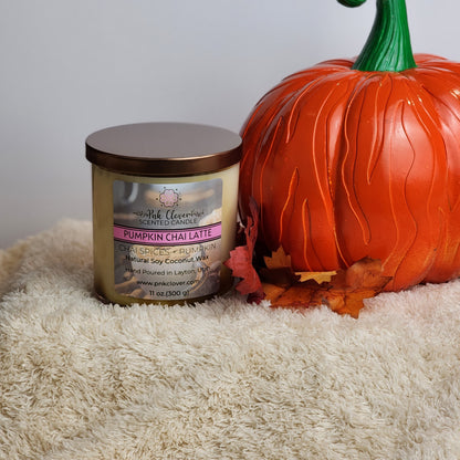 Pumpkin Chai Latte - Candles by Pnk Clover | Pumpkin Chai Latte Scented Candle | Fall Must-Have - 11oz Soy Coconut Wax - Pnk Clover