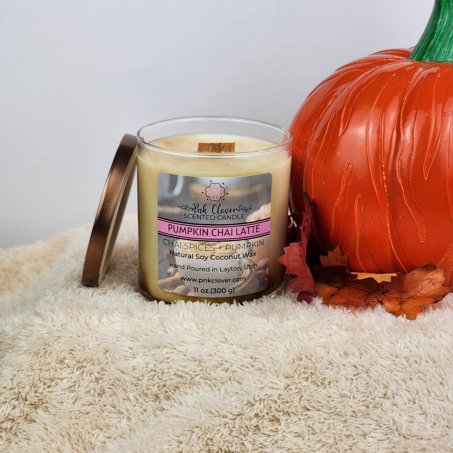 Pumpkin Chai Latte - Candles by Pnk Clover | Pumpkin Chai Latte Scented Candle | Fall Must-Have - 11oz Soy Coconut Wax - Pnk Clover