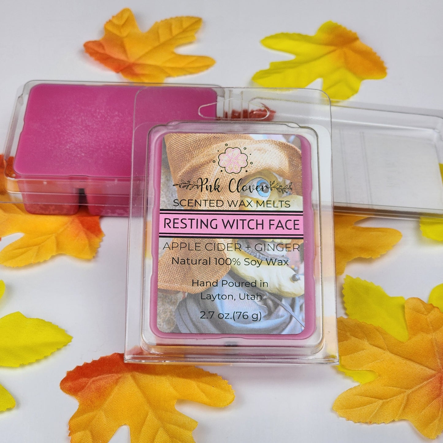 Resting Witch Face - Wax Melt by Pnk Clover | Resting Witch Face | Apple Cider Ginger Scented Wax Melt | 2.7oz Soy Wax - Pnk Clover