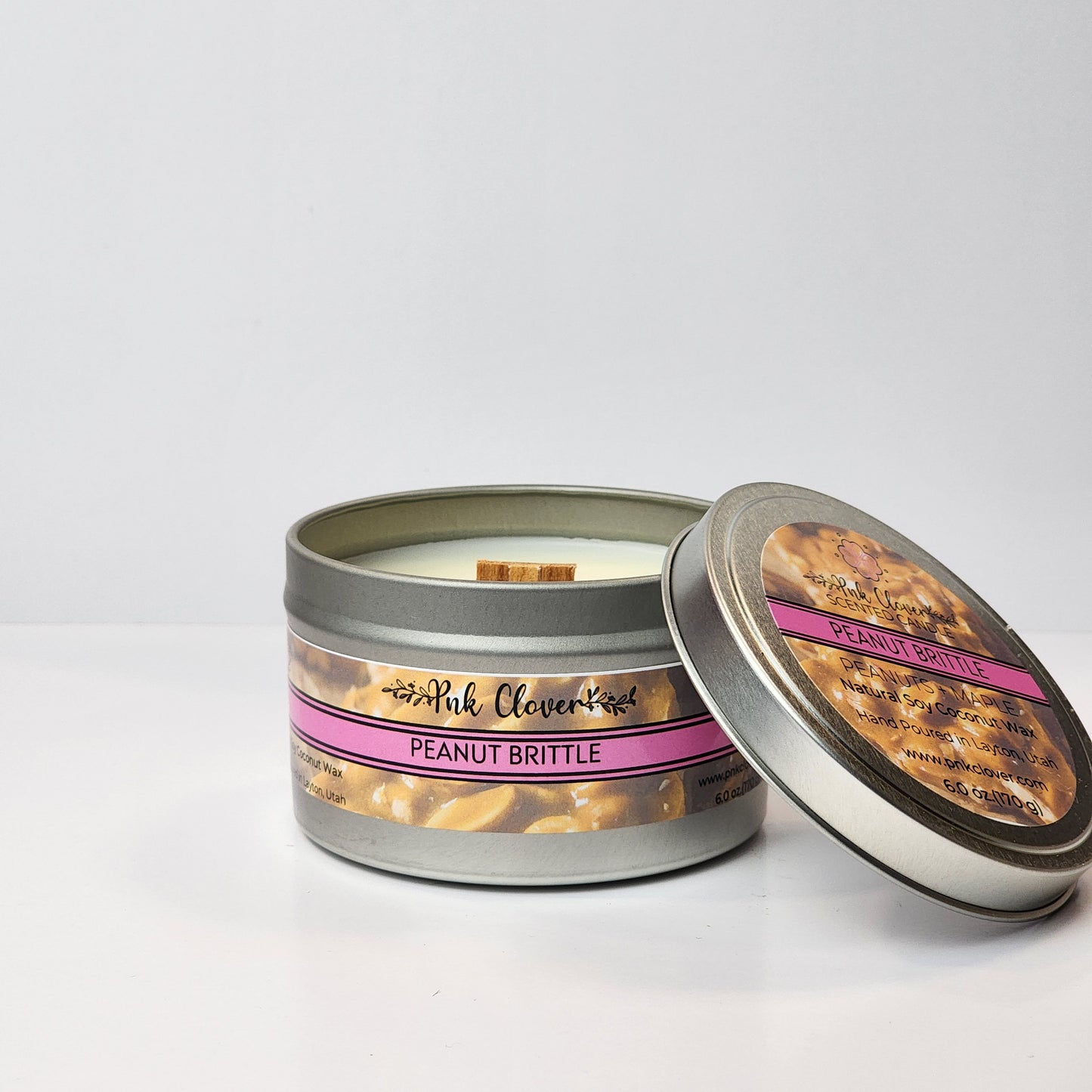 Peanut Brittle - Candles by Pnk Clover | Peanut Brittle Scented Candle | Festive Spirit - Soy Coconut Wax - Pnk Clover