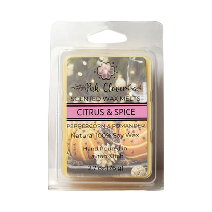 Citrus & Spice - Wax Melt by Pnk Clover | Citrus & Spice Scented Wax Melt| Festive Holiday Tradition - Pnk Clover