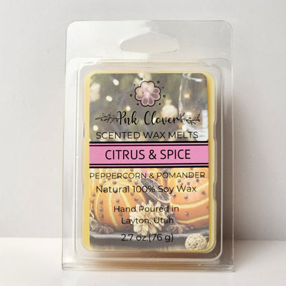 Citrus & Spice - Wax Melt by Pnk Clover | Citrus & Spice Scented Wax Melt| Festive Holiday Tradition - Pnk Clover