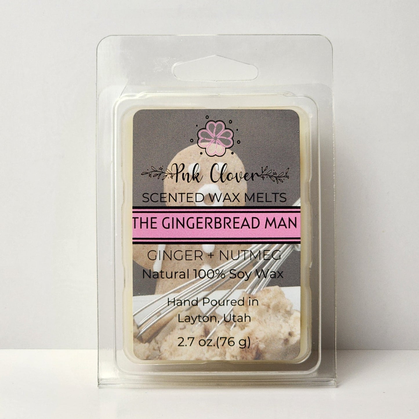 The Gingerbread Man - Wax Melt by Pnk Clover | The Gingerbread Man Scented Wax Melt | Soy Wax - Pnk Clover