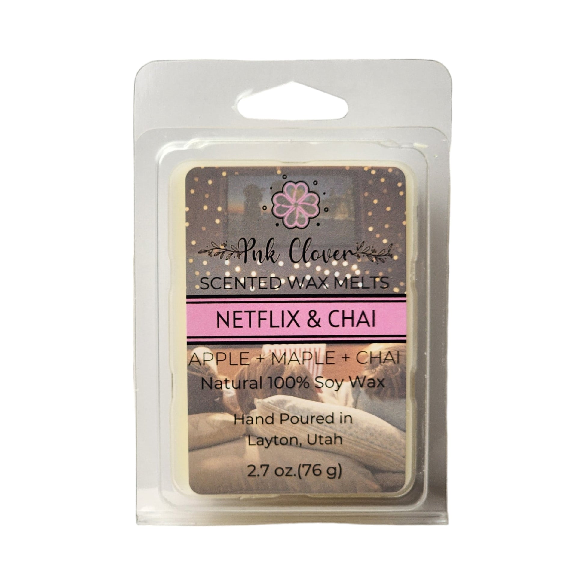 Netflix & Chai - Wax Melt by Pnk Clover | Netflix & Chai Scented Wax Melt | Cozy Ambiance - Soy Wax - Pnk Clover