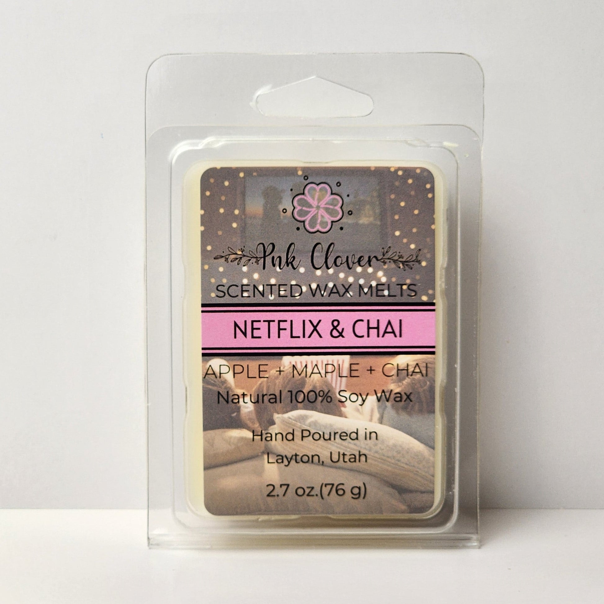 Netflix & Chai - Wax Melt by Pnk Clover | Netflix & Chai Scented Wax Melt | Cozy Ambiance - Soy Wax - Pnk Clover