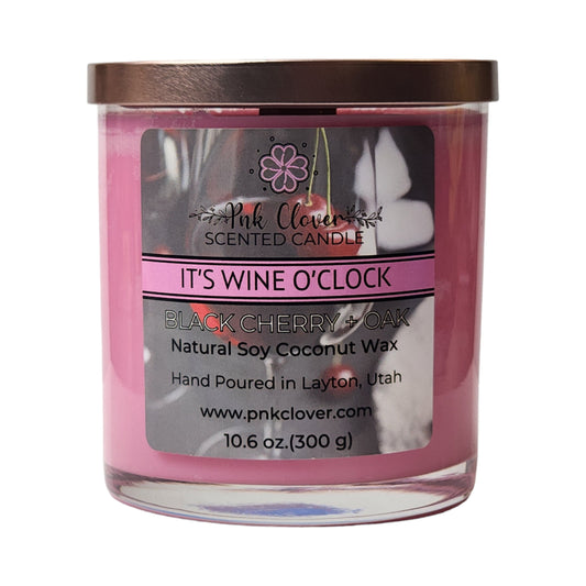 It's Wine O'clock (Black Cherry Merlot) - Candles by Pnk Clover | Its Wine o'clock Scented Candle | Black Cherry Merlot - Pnk Clover