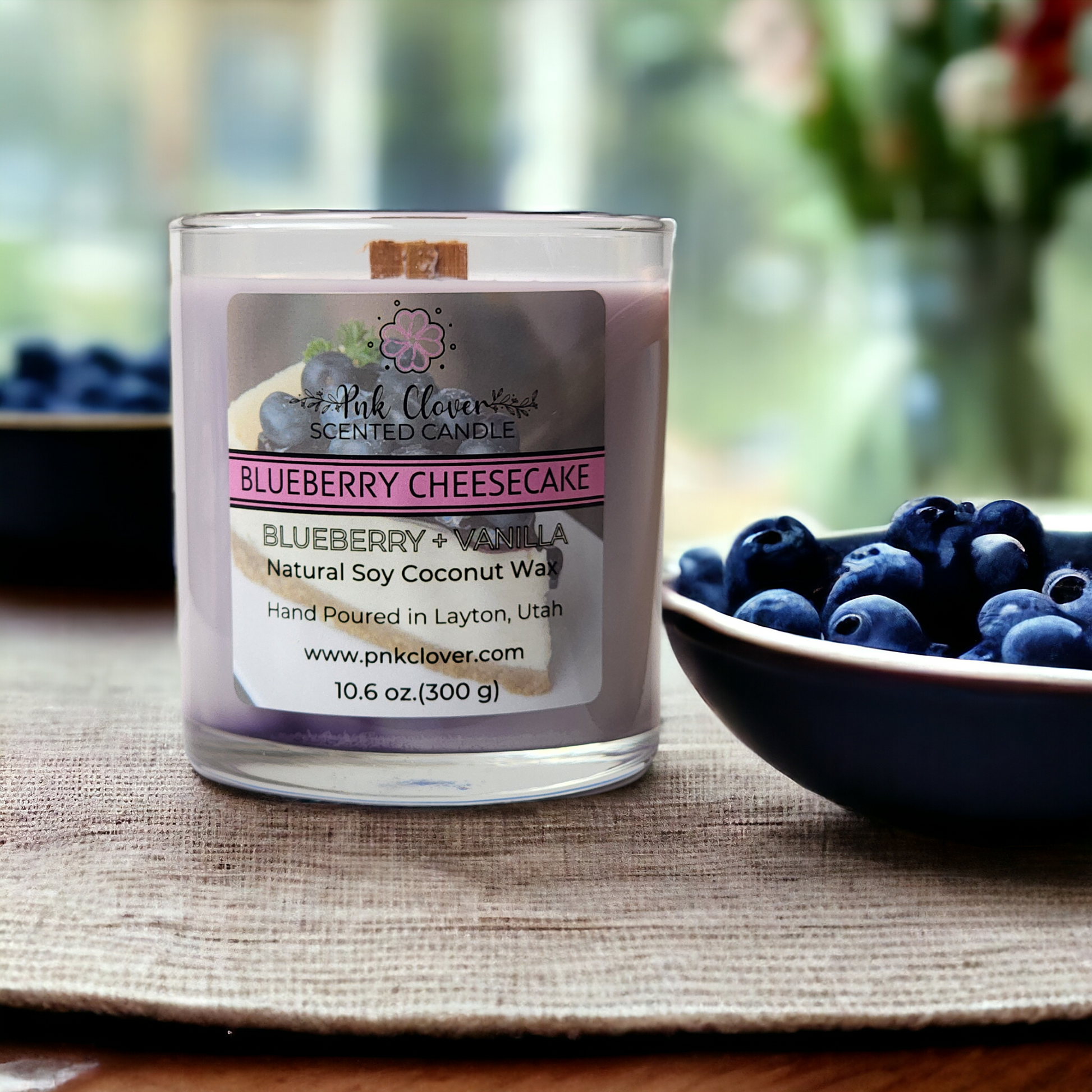 Blueberry Cheesecake - Candles by Pnk Clover | Blueberry Cheesecake Scented Candle | Blueberry Vanilla - Pnk Clover