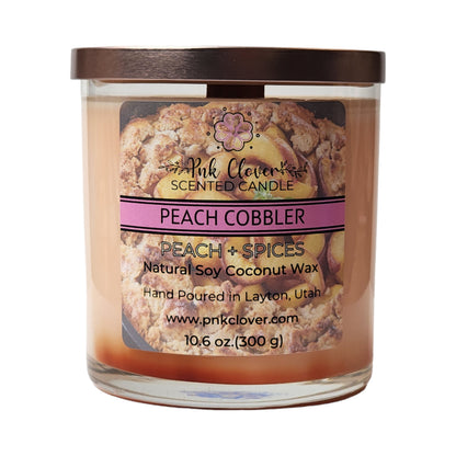 Peach Cobbler - Candles by Pnk Clover | Peach Cobbler Scented Candle | Peach Spices - Pnk Clover