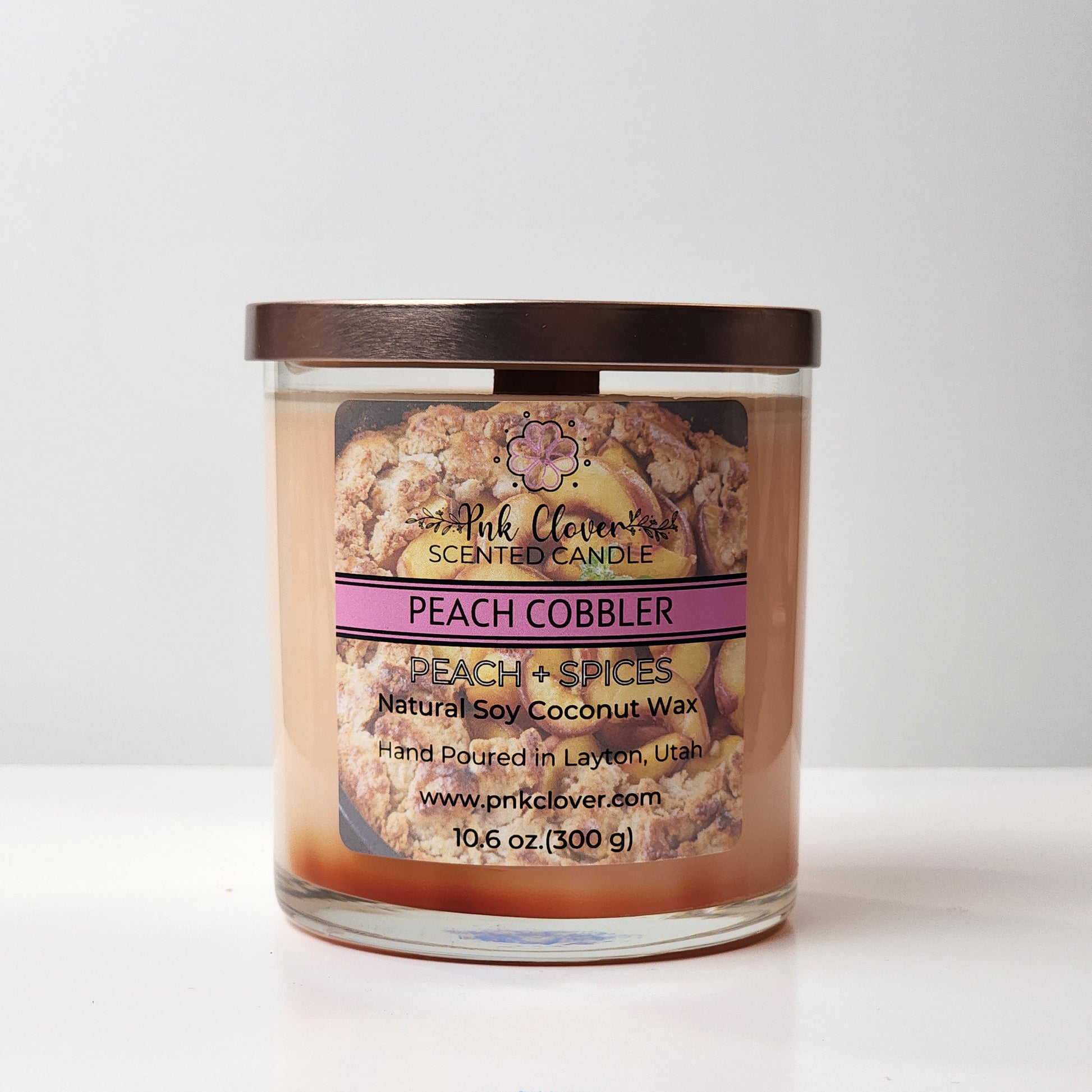 Peach Cobbler - Candles by Pnk Clover | Peach Cobbler Scented Candle | Peach Spices - Pnk Clover