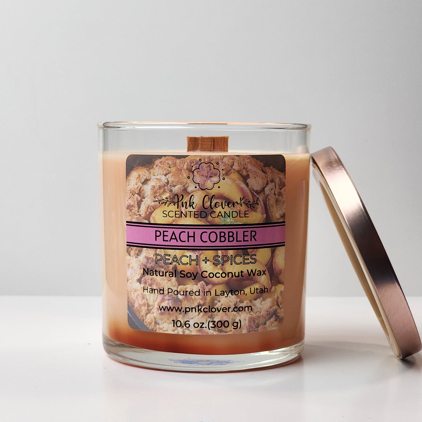 Peach Cobbler - Candles by Pnk Clover | Peach Cobbler Scented Candle | Peach Spices - Pnk Clover