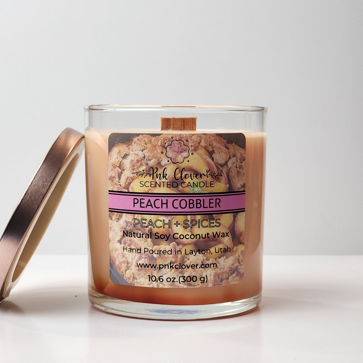 Peach Cobbler - Candles by Pnk Clover | Peach Cobbler Scented Candle | Peach Spices - Pnk Clover