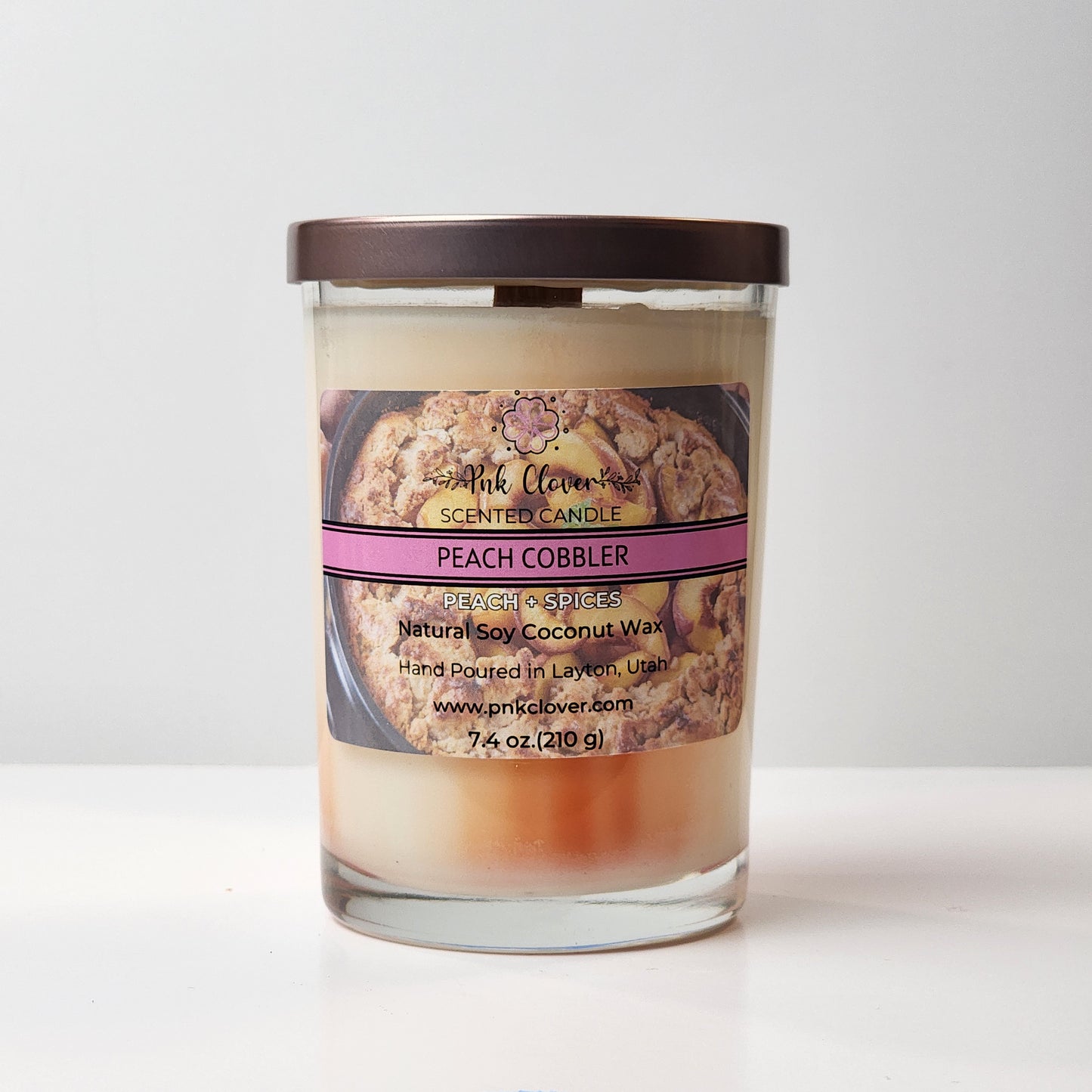 Peach Cobbler - Candles by Pnk Clover | Peach Cobbler Scented Candle | Peach Spices - Pnk Clover