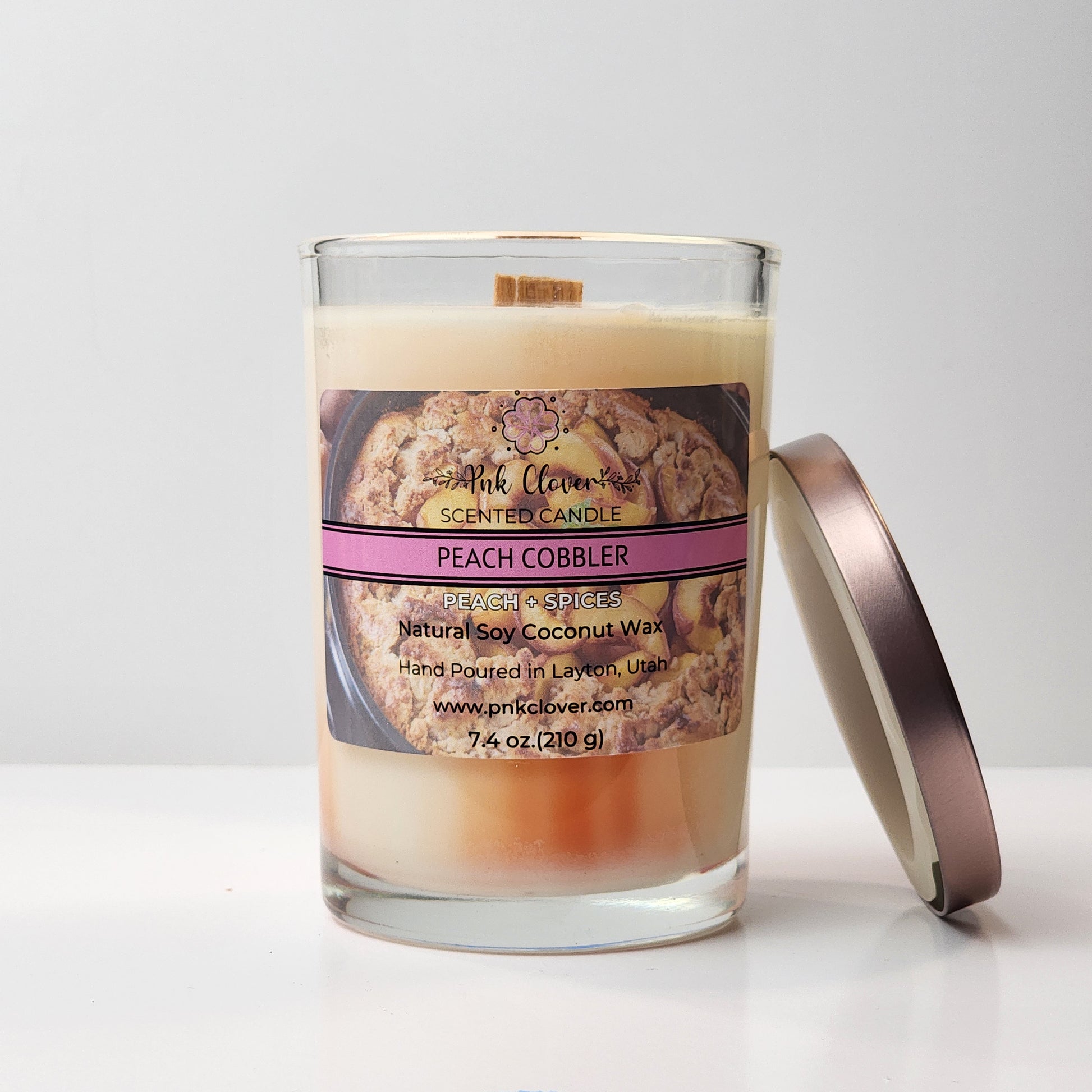 Peach Cobbler - Candles by Pnk Clover | Peach Cobbler Scented Candle | Peach Spices - Pnk Clover