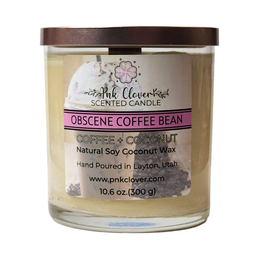 Obscene Coffee Bean - Candles by Pnk Clover | Obscene Coffee Bean Scented Candle | Coffee Coconut - Pnk Clover