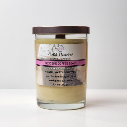 Obscene Coffee Bean - Candles by Pnk Clover | Obscene Coffee Bean Scented Candle | Coffee Coconut - Pnk Clover