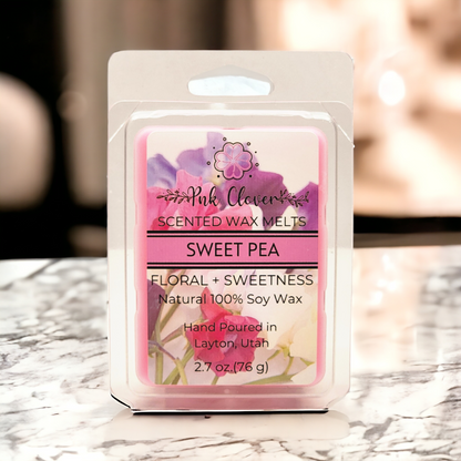 Sweet Pea - Wax Melt by Pnk Clover | Sweet Pea Wax Melts | Floral and Fruity Fragrance | Natural Soy Wax 