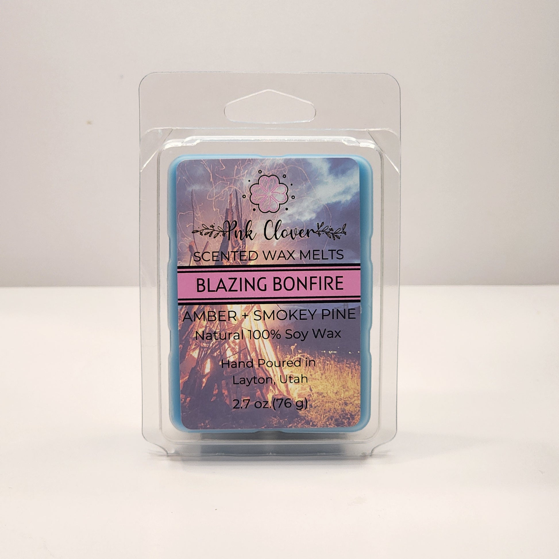 Blazing Bonfire - Wax Melt by Pnk Clover | Blazing Bonfire Wax Melts | Smoky Wood Scent | Natural Soy Wax Melt