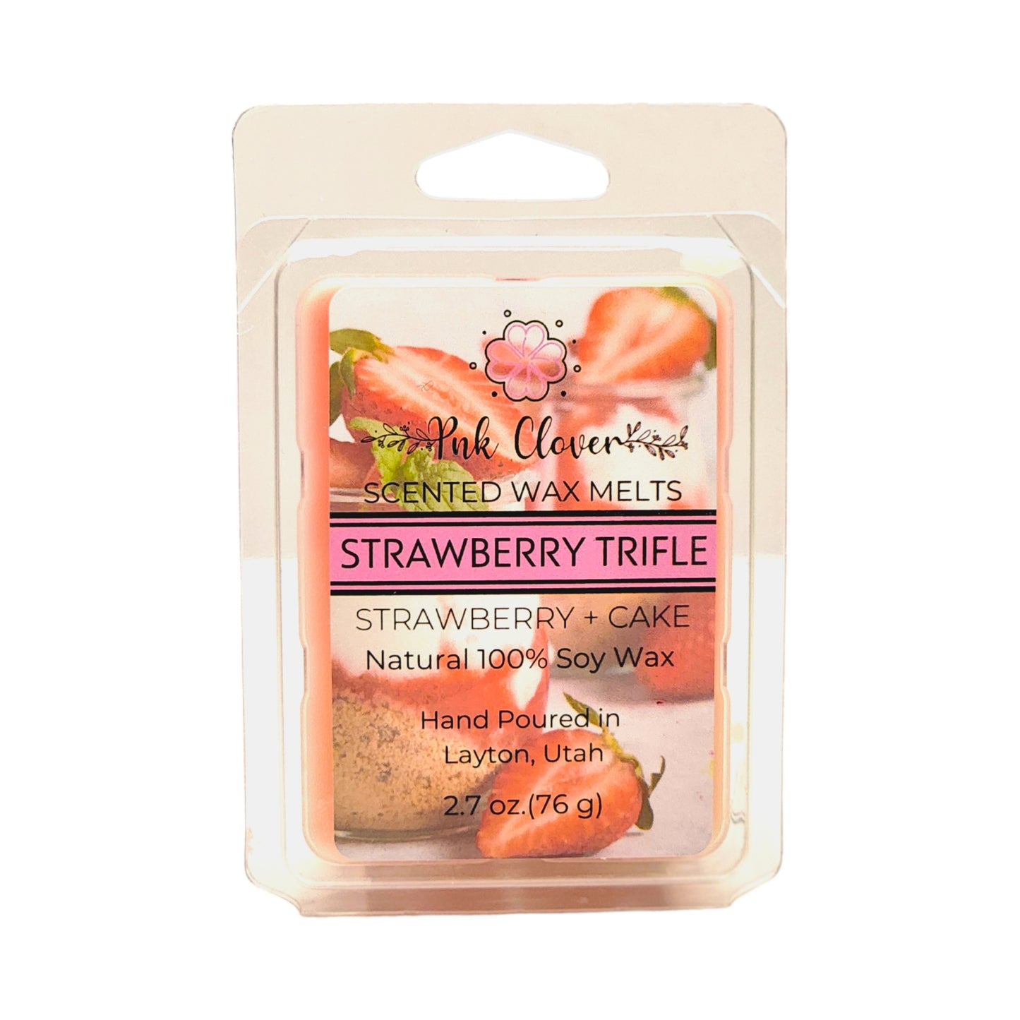 Strawberry Trifle - Wax Melt by Pnk Clover | Strawberry Trifle Wax Melts | Dessert-Scented Fragrance | Soy Wax Melt