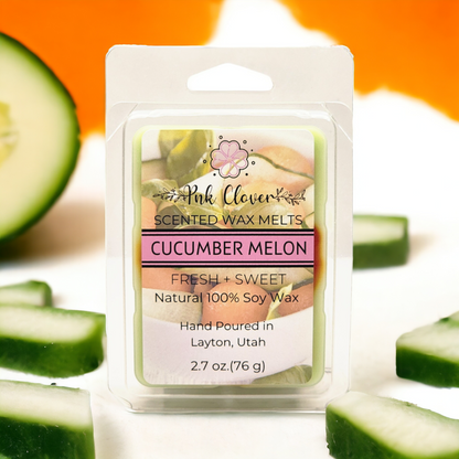 Cucumber Melon - Wax Melt by Pnk Clover | Cucumber Melon Wax Melts | Soy Wax Melt | Refreshing Home Fragrance