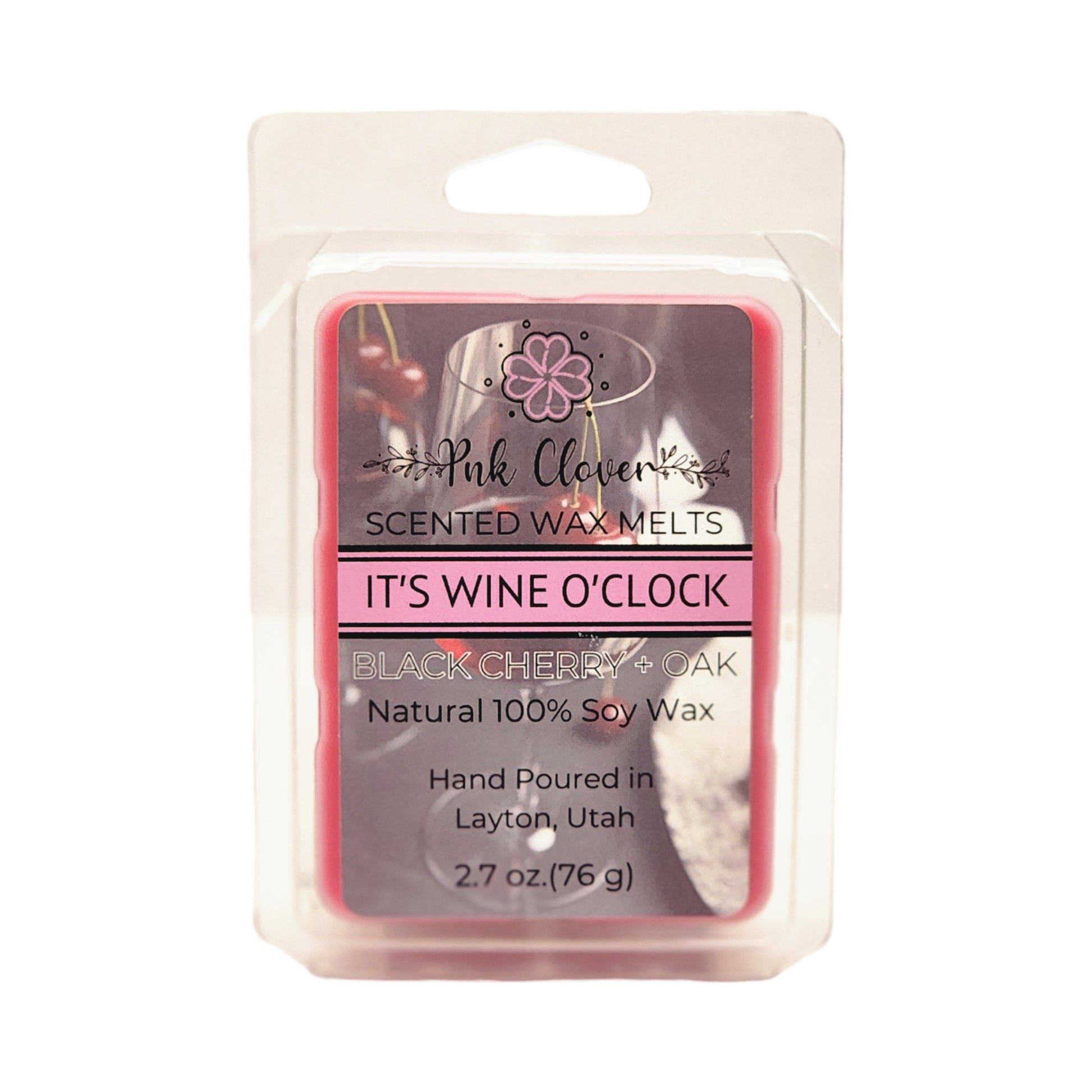 It's Wine O'clock (Black Cherry Merlot) - Wax Melt by Pnk Clover | Wine O'Clock Wax Melts | Black Cherry Merlot Fragrance | Soy Wax Melt