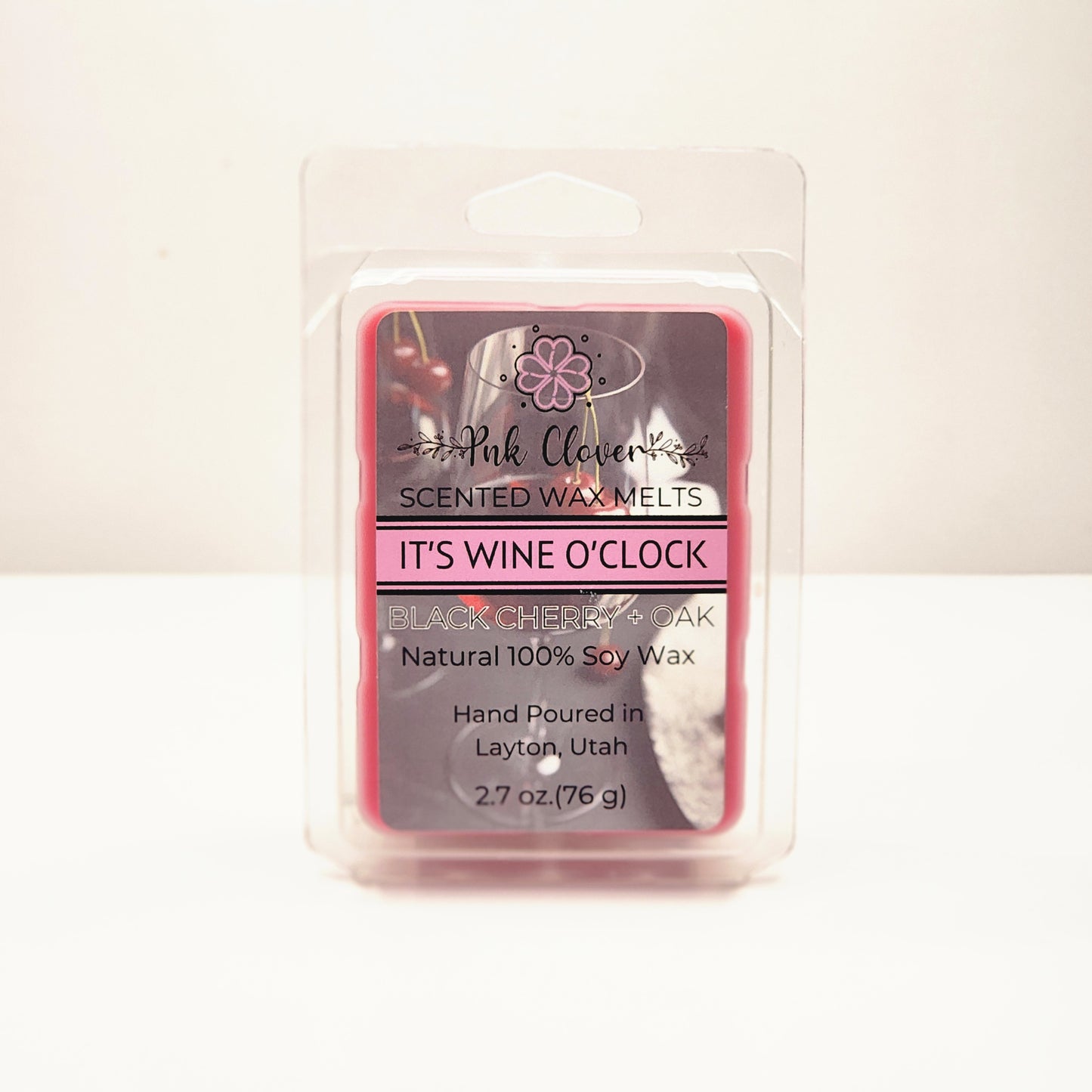 It's Wine O'clock (Black Cherry Merlot) - Wax Melt by Pnk Clover | Wine O'Clock Wax Melts | Black Cherry Merlot Fragrance | Soy Wax Melt