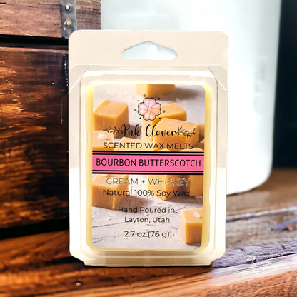 Bourbon Butterscotch - Wax Melt by Pnk Clover | Bourbon Butterscotch Wax Melts | Luxurious Soy Wax | Rich Home Fragrance