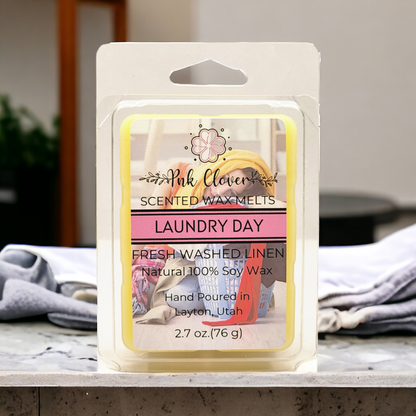 Laundry Day - Wax Melt by Pnk Clover | Laundry Day Wax Melts | Refreshing Clean Linen Scent | Soy Wax Melt