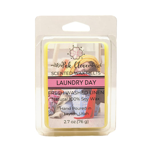 Laundry Day - Wax Melt by Pnk Clover | Laundry Day Wax Melts | Refreshing Clean Linen Scent | Soy Wax Melt