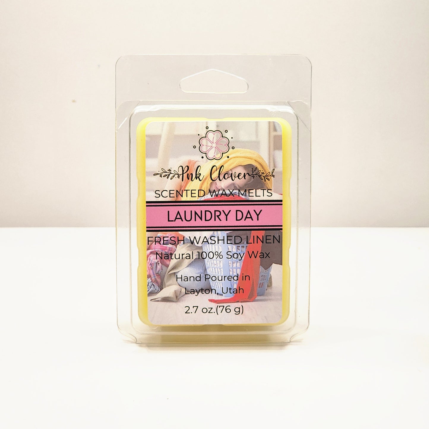 Laundry Day - Wax Melt by Pnk Clover | Laundry Day Wax Melts | Refreshing Clean Linen Scent | Soy Wax Melt