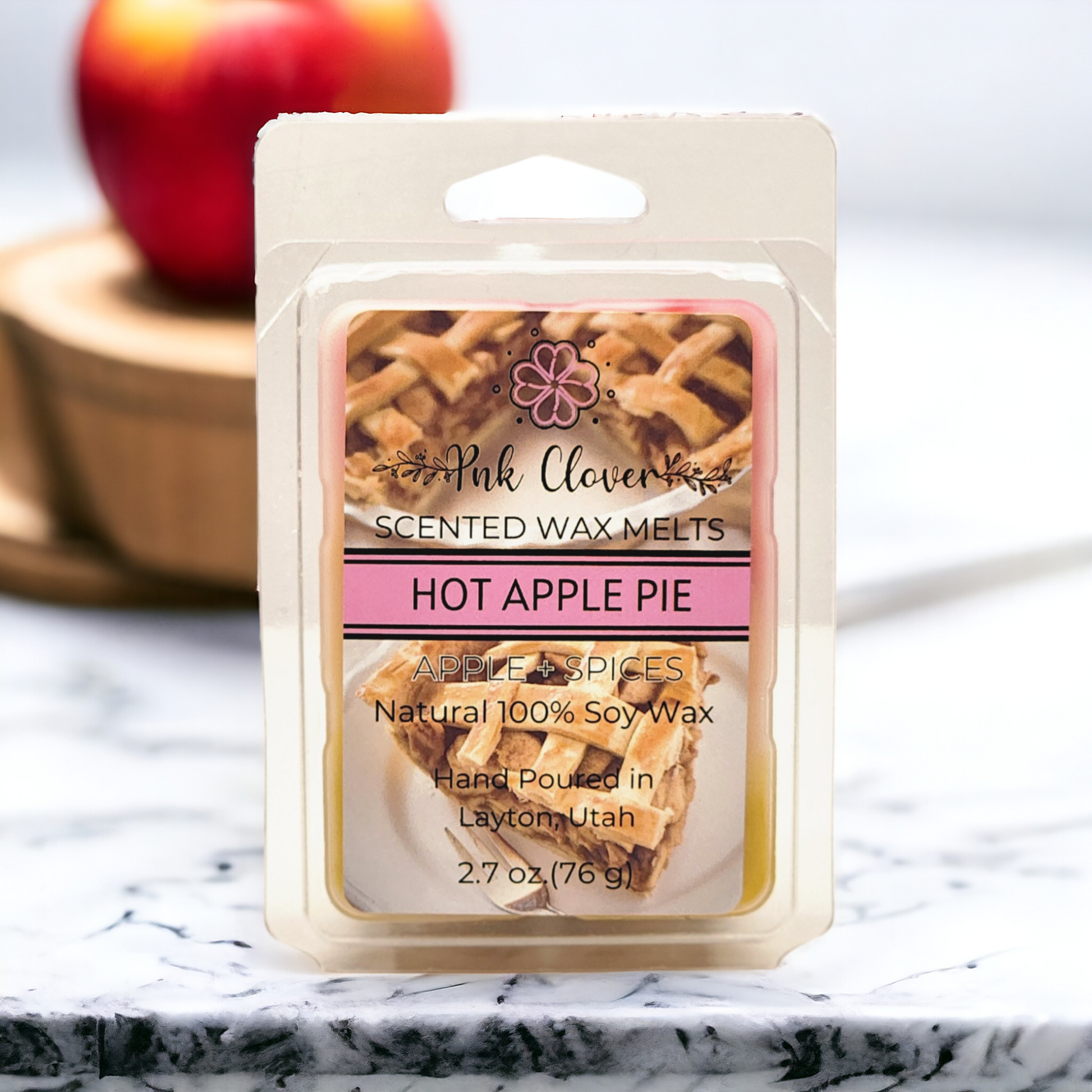 Hot Apple Pie - Wax Melt by Pnk Clover | Hot Apple Pie Wax Melts | Apple Dessert-Scented | Pure Soy Wax Melts