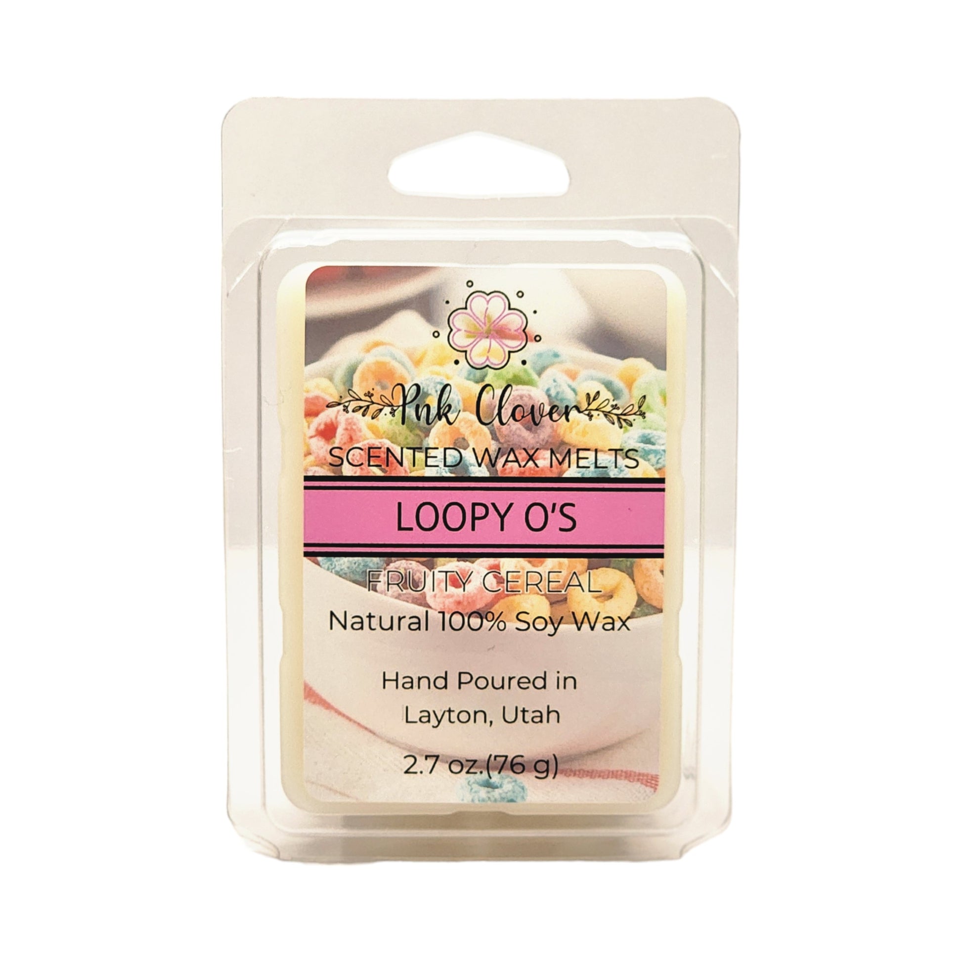 Loopy O's - Wax Melt by Pnk Clover | Loopy O's Wax Melts | Fruity Cereal Scent | Soy Wax Melt