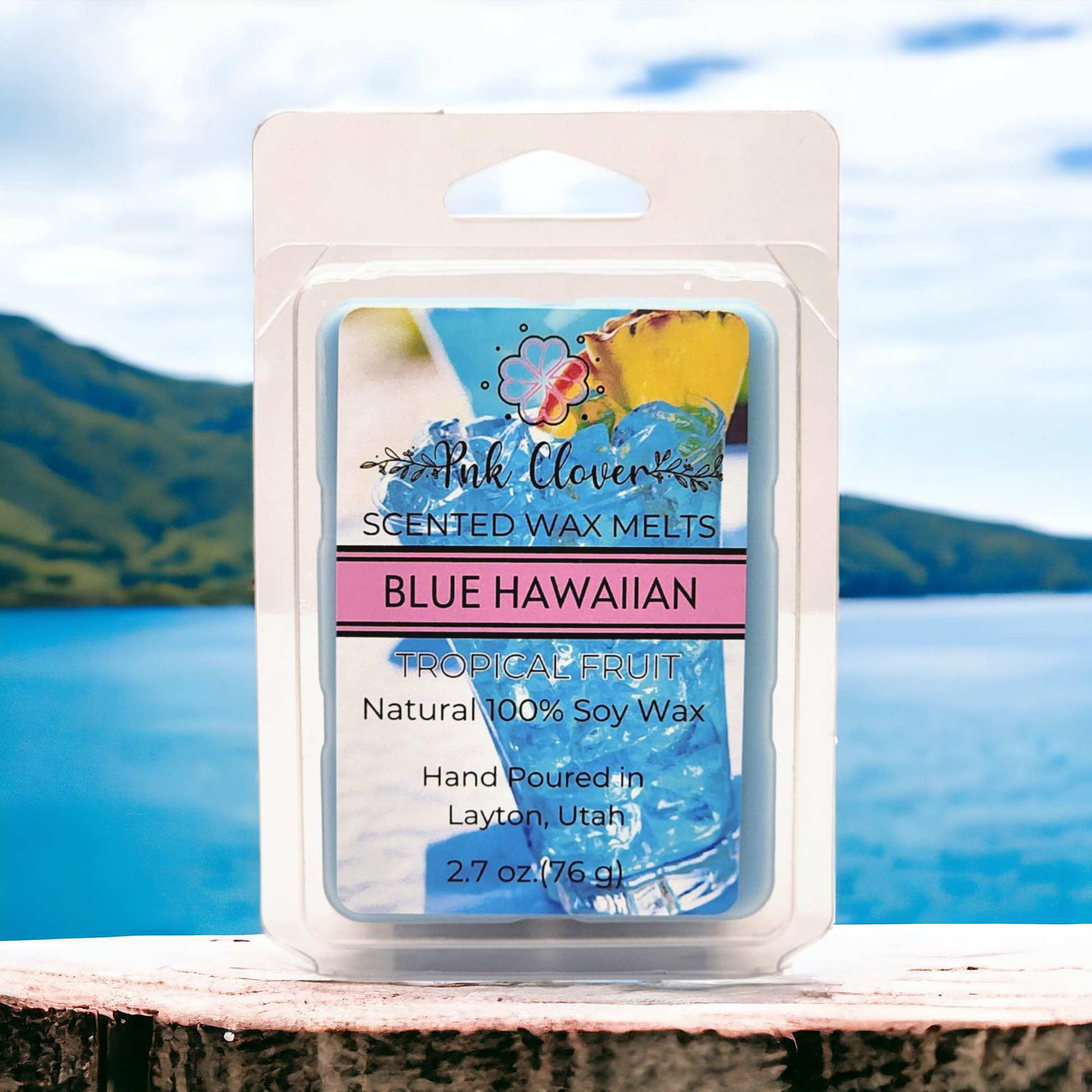 Blue Hawaiian - Wax Melt by Pnk Clover | Blue Hawaiian Wax Melts | Exotic Tropical Scent Experience | Soy Wax