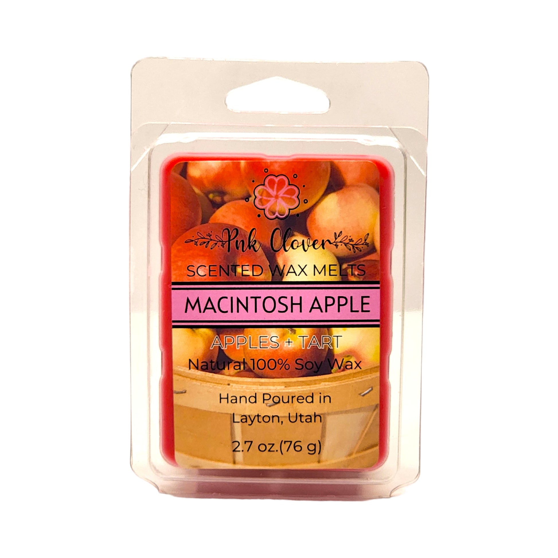 Macintosh Apple - Wax Melt by Pnk Clover | Macintosh Apple Wax Melts | Crisp Apple Orchard Scent | Soy Wax