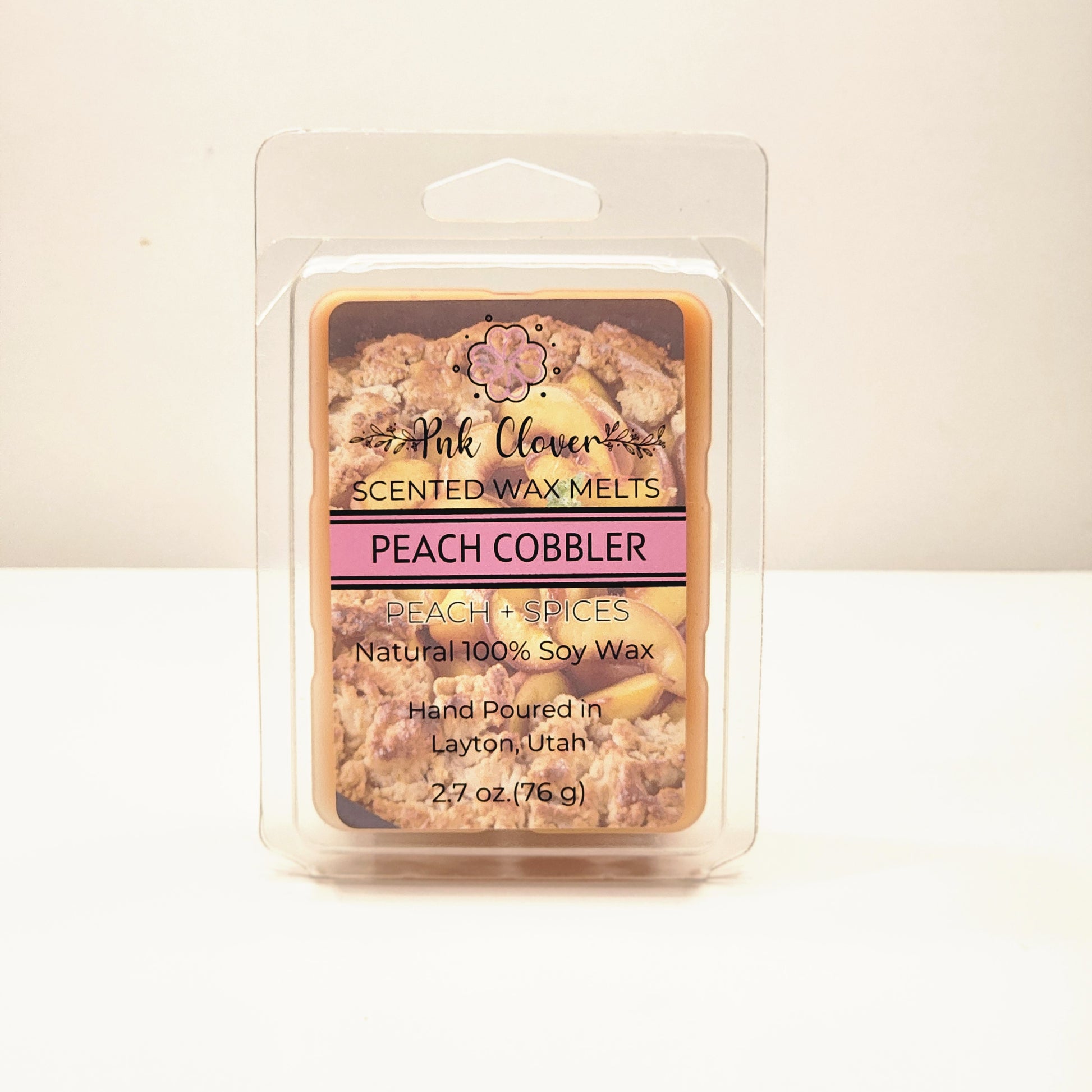 Peach Cobbler - Wax Melt by Pnk Clover | Peach Cobbler Wax Melts | Cozy Dessert-Inspired Scent Experience