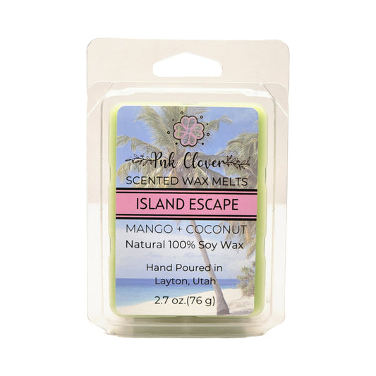 Island Escape - Wax Melt by Pnk Clover | Island Escape Wax Melts | Tropical Paradise | Mango & Coconut Scent 